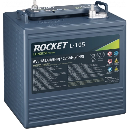Akumulator Rocket L-105 6V 225Ah (C20), 185Ah (C5) (T605,T105, T125)